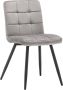 Furnihaus Eetkamerstoelen Set van 2 Collin -Grijs- Metaalpoot Fluweel - Thumbnail 2