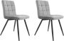 Furnihaus Eetkamerstoelen Set van 2 Collin -Grijs- Metaalpoot Fluweel - Thumbnail 1