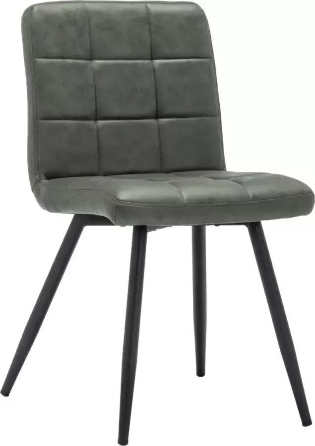 Furnihaus Eetkamerstoel Collin Groen Metaalpoot Microvezel