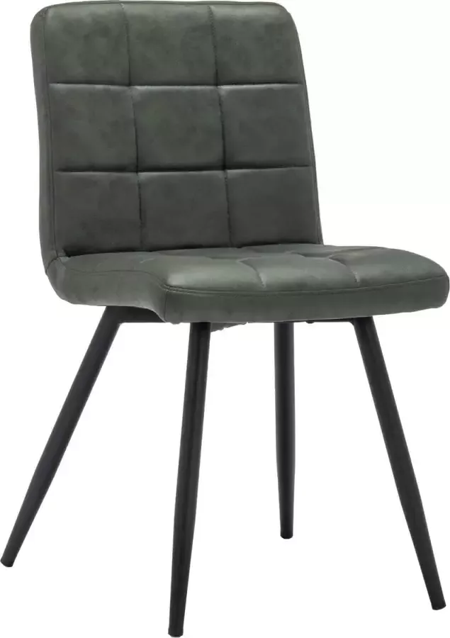 Furnihaus Eetkamerstoel Collin Groen Metaalpoot Microvezel set van 2