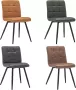 Furnihaus Eetkamerstoelen set van 4 Collin Velvet Bordeaux- Fluweel Metaalpoot - Thumbnail 2