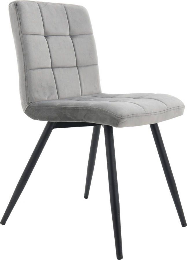 Furnihaus Eetkamerstoel Collin Velvet Grijs Metaalpoot Fluweel