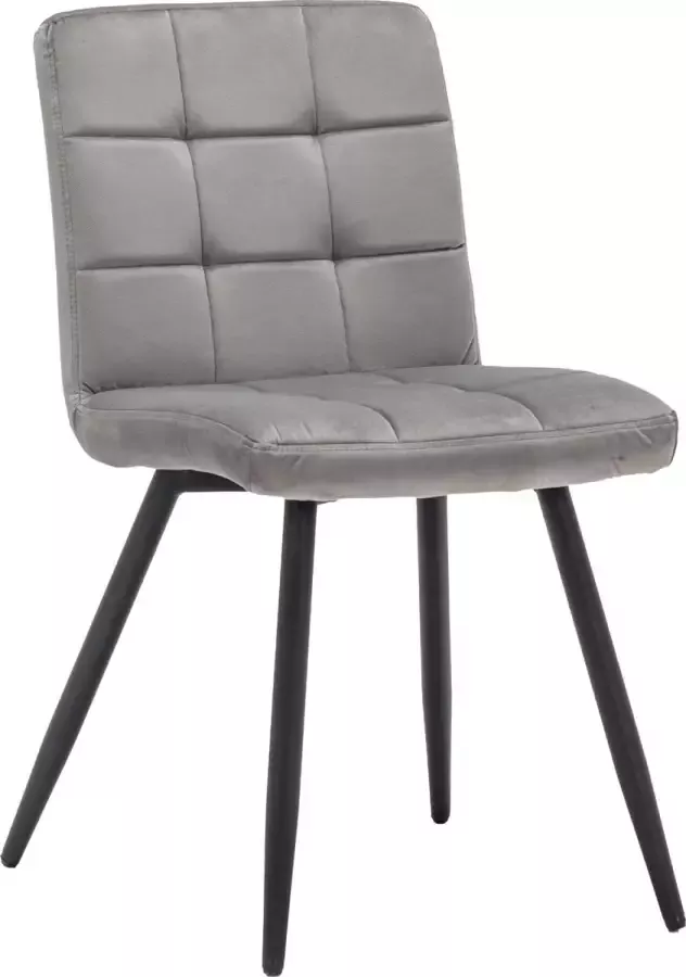 Furnihaus Velvet Eetkamerstoelen Set van 4 Collin Grijs Metaalpoot Fluweel Velvet - Foto 2