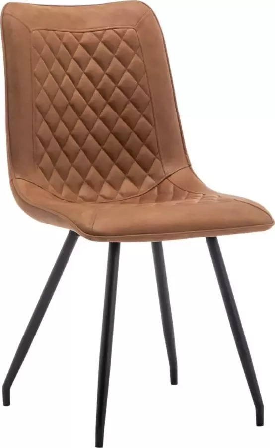 Furnihaus Eetkamerstoel Kick Cognac Metaalpoot Microvezel - Foto 1
