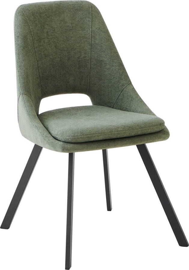 Furnihaus Eetkamerstoel Mila Groen Stof Set van 6