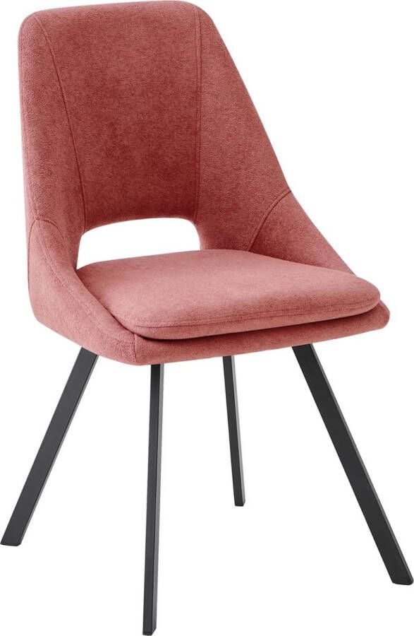 Furnihaus Eetkamerstoelen set van 6 Mila Roze Stof