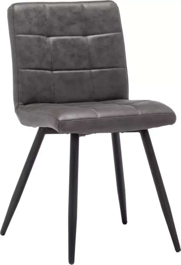 Furnihaus Eetkamerstoelen Set van 2 Collin Antraciet Metaalpoot Microvezel