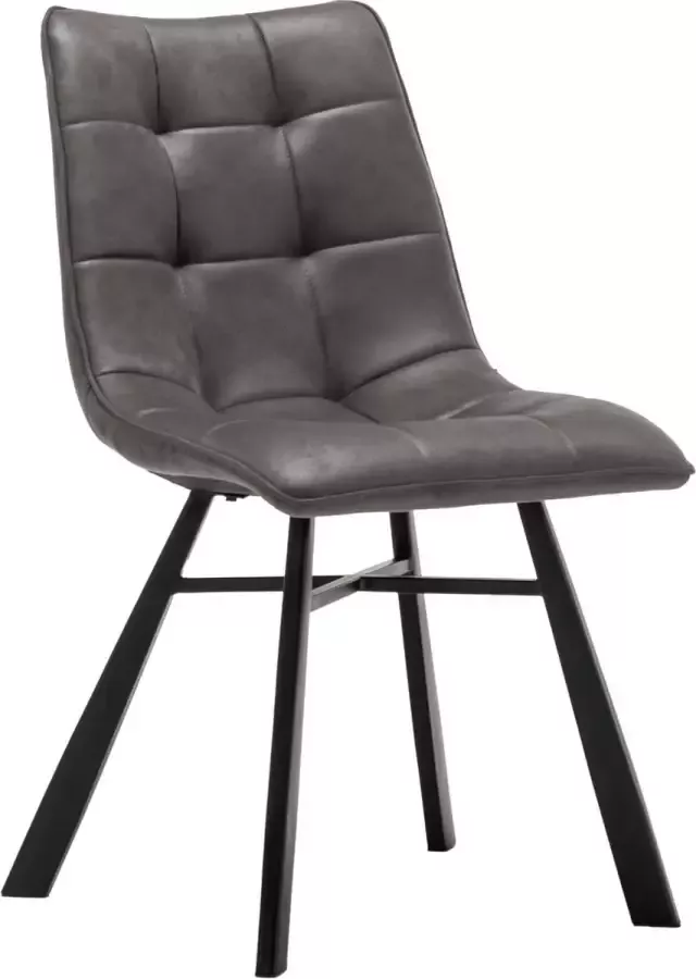 Furnihaus Eetkamerstoelen Set van 2 Dexx Antraciet Metaalpoot Microvezel - Foto 2