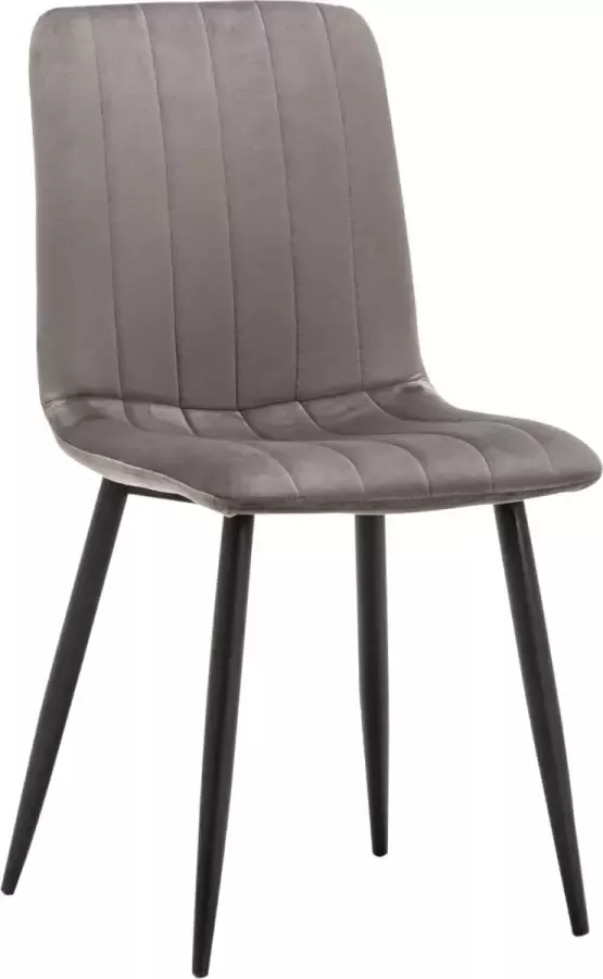 Furnihaus Eetkamerstoelen Set van 2 Fox Grijs Metaalpoot Fluweel