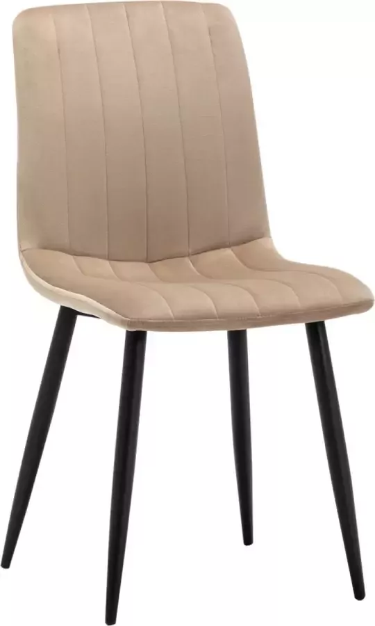 Furnihaus Eetkamerstoelen Set van 2 Fox Mink Metaalpoot Fluweel - Foto 1