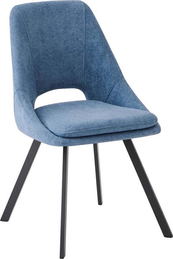 Furnihaus Eetkamerstoelen Set van 2 Mila Blauw Stof