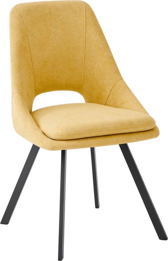 Furnihaus Eetkamerstoelen Set van 2 Mila Geel Stof