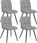 Furnihaus Velvet Eetkamerstoelen Set van 4 Collin Grijs Metaalpoot Fluweel Velvet - Thumbnail 2