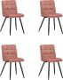 Furnihaus Eetkamerstoelen Set van 4 Collin Roze Metaalpoot Fluweel - Thumbnail 1