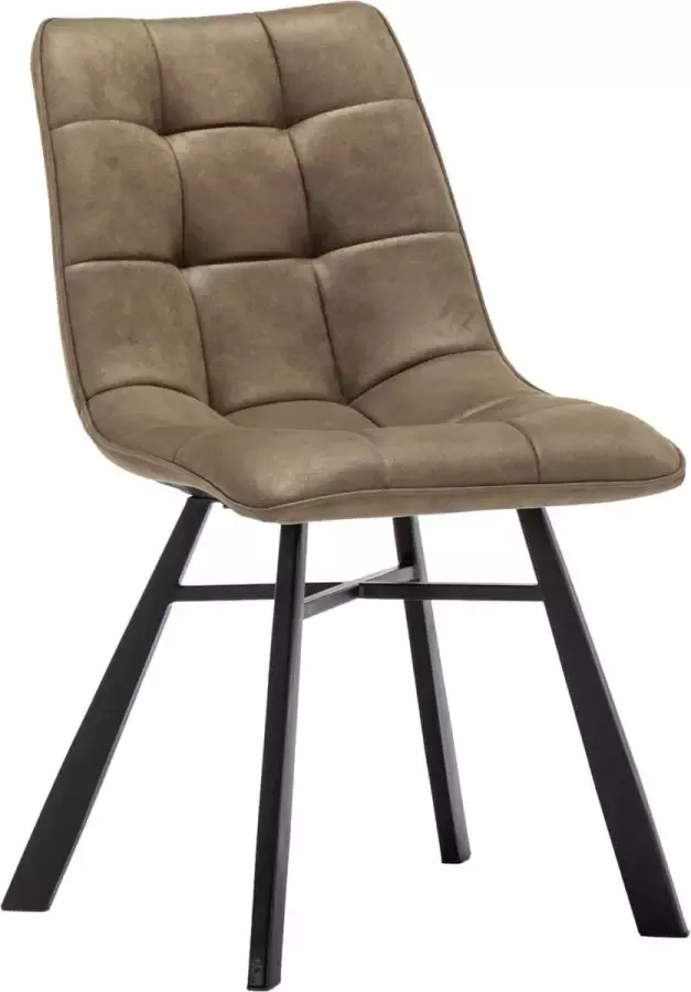 Furnihaus Eetkamerstoelen Set van 4 Dexx Groen Metaalpoot Microvezel