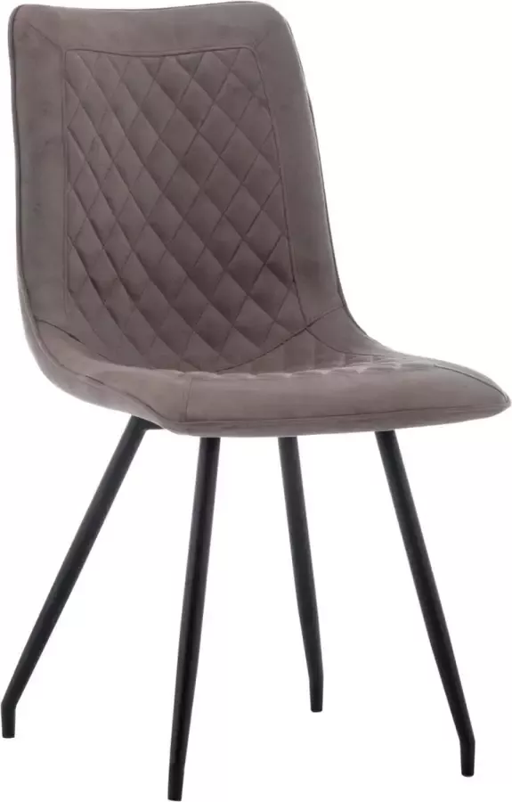 Furnihaus Eetkamerstoelen Set van 4 Kick Taupe Metaalpoot Microvezel