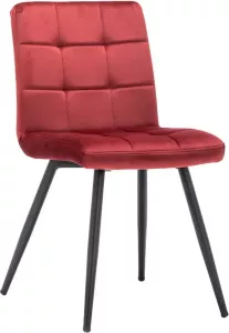 Furnihaus Eetkamerstoelen Set van 6 Collin Bordeaux Metaalpoot Fluweel
