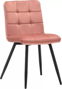 Furnihaus Eetkamerstoelen Set van 6 Collin Roze Metaalpoot Fluweel