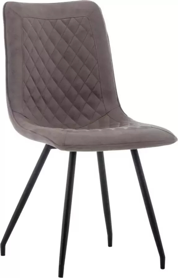 Furnihaus Eetkamerstoelen Set van 6 Kick Taupe Metaalpoot Microvezel