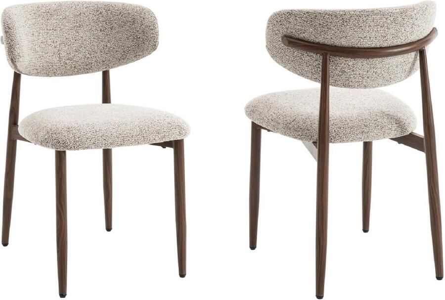 Furnihaus Celia Eetkamerstoelen Bruin Walnoot Set van 2 Comfortabel en stijlvol