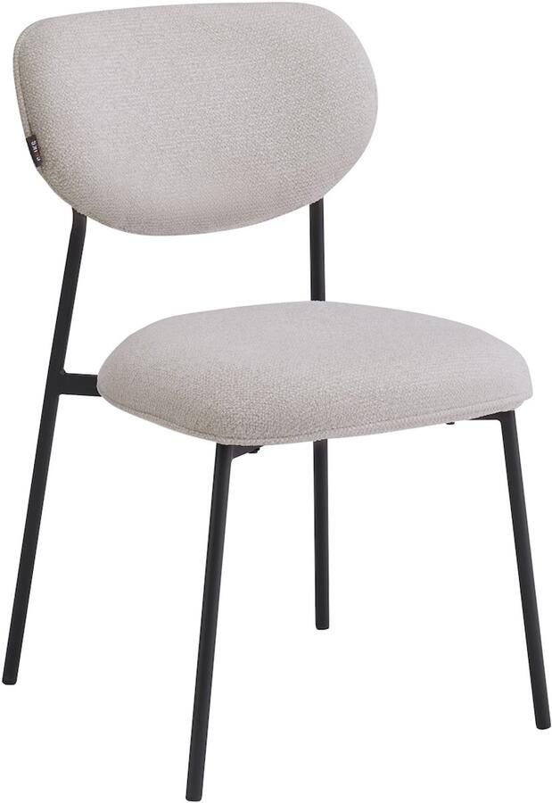 Criks Eetkamerstoel Amalia Teddy Stof Beige Modern Design