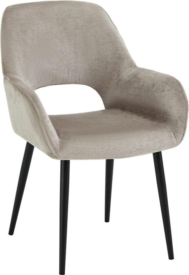 Furnihaus Eetkamerstoel met armleuning Levi Taupe Stof