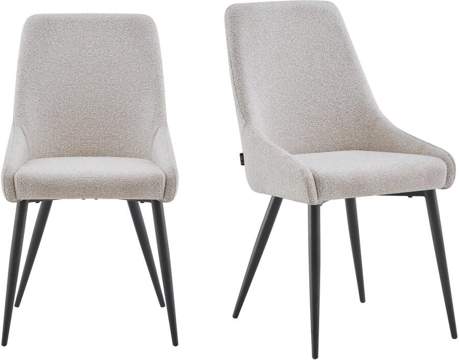 Furnihaus Eetkamerstoel Oscar Beige Stof Set van 2