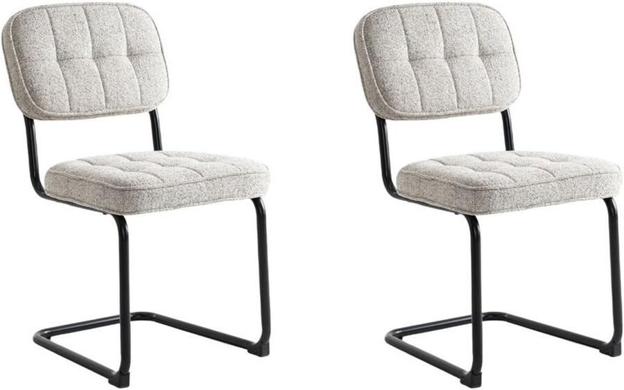 Furnihaus Eetkamerstoelen Flexa Beige Stof Set van 2