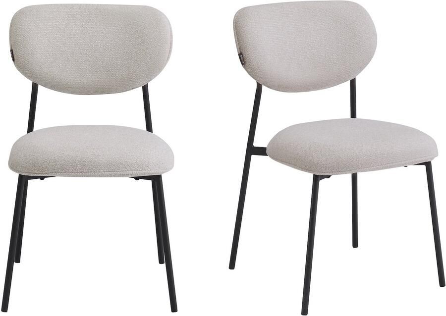 Furnihaus Eetkamerstoelen set van 2 Amalia Beige Stof