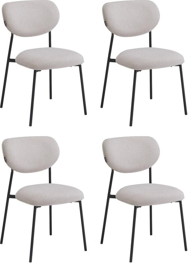 Furnihaus Eetkamerstoelen set van 4 Amalia Beige Stof