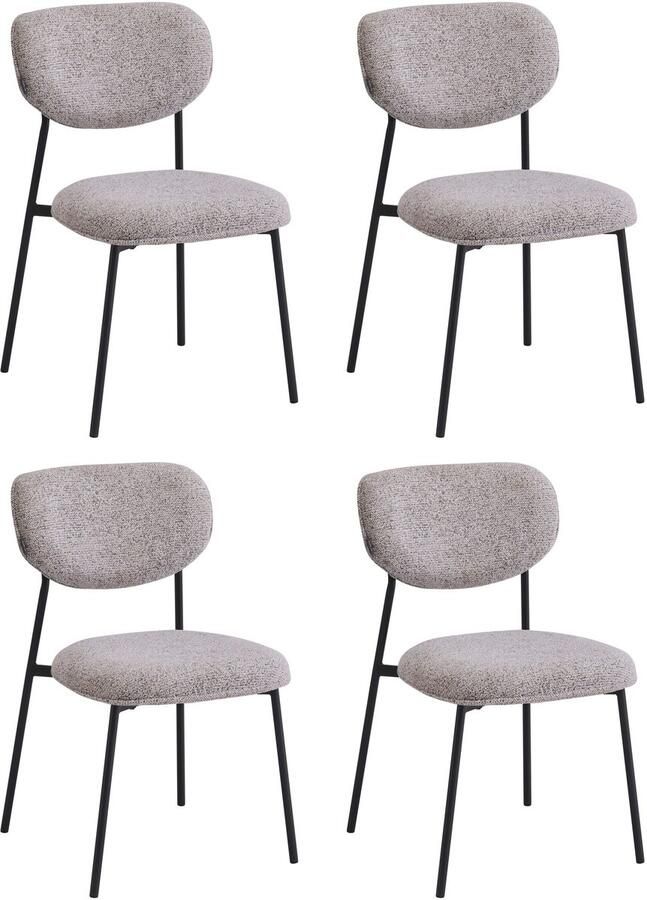 Furnihaus Eetkamerstoelen set van 4 Amalia Bruin Stof