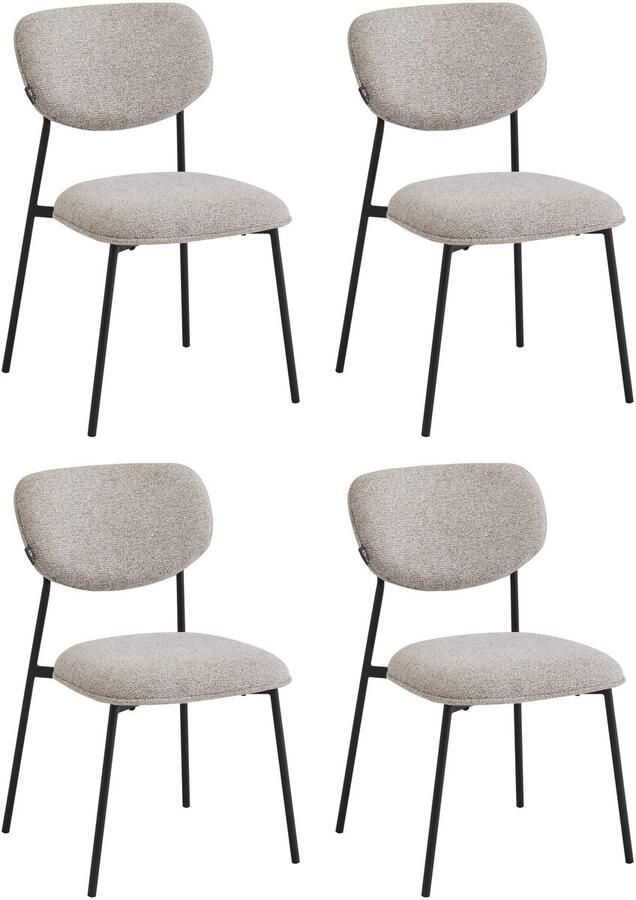 Furnihaus Eetkamerstoelen set van 4 Amalia Taupe Stof