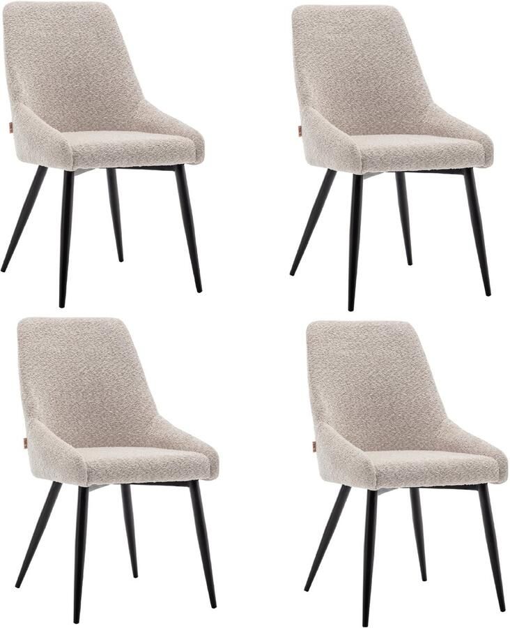 Furnihaus Eetkamerstoelen set van 4 Oscar Beige Boucle