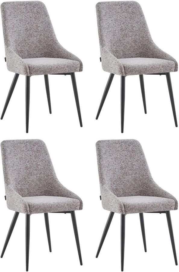 Furnihaus Eetkamerstoelen set van 4 Oscar Bruin Stof
