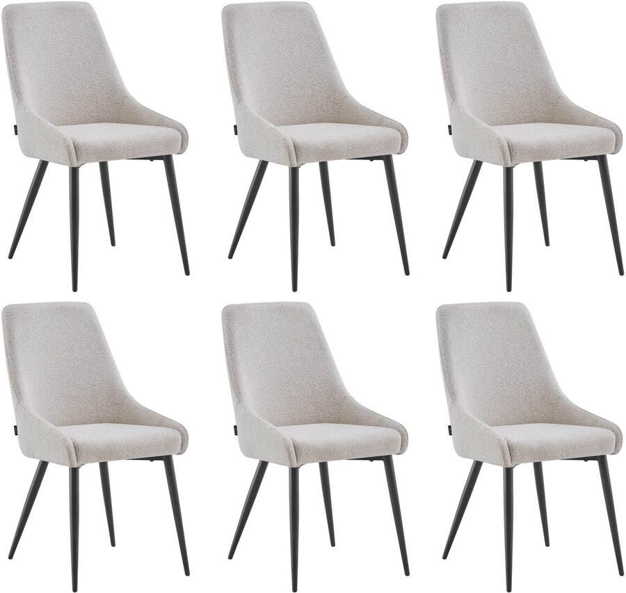 Furnihaus Eetkamerstoelen set van 6 Oscar Beige Stof