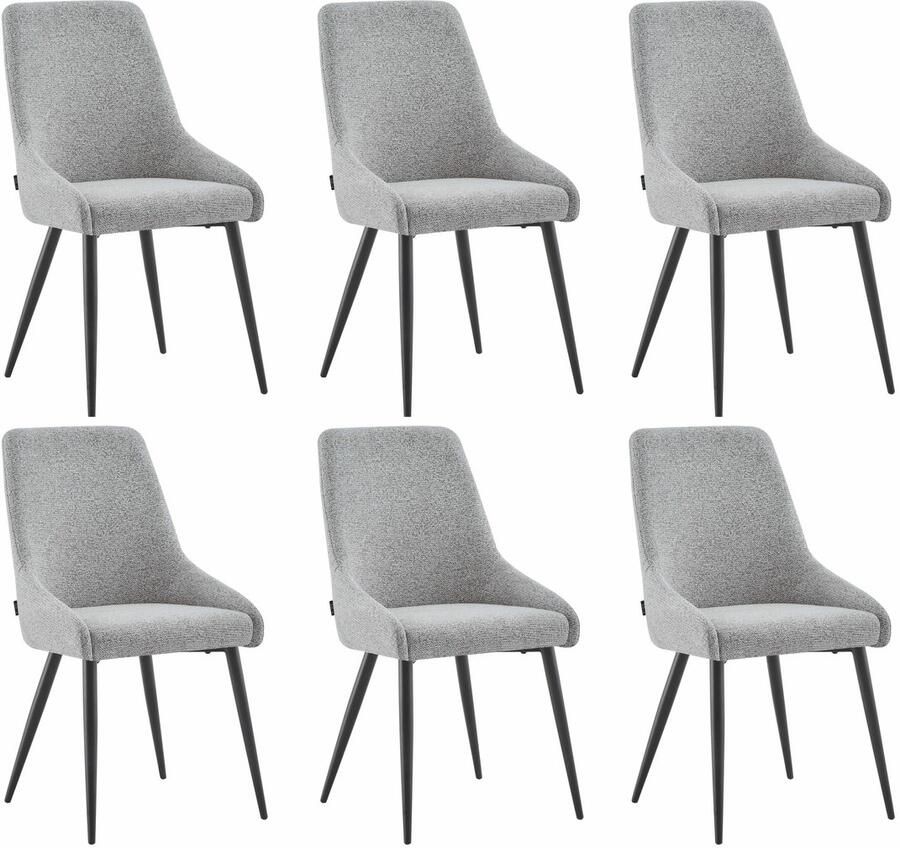 Furnihaus Eetkamerstoelen set van 6 Oscar Taupe Stof