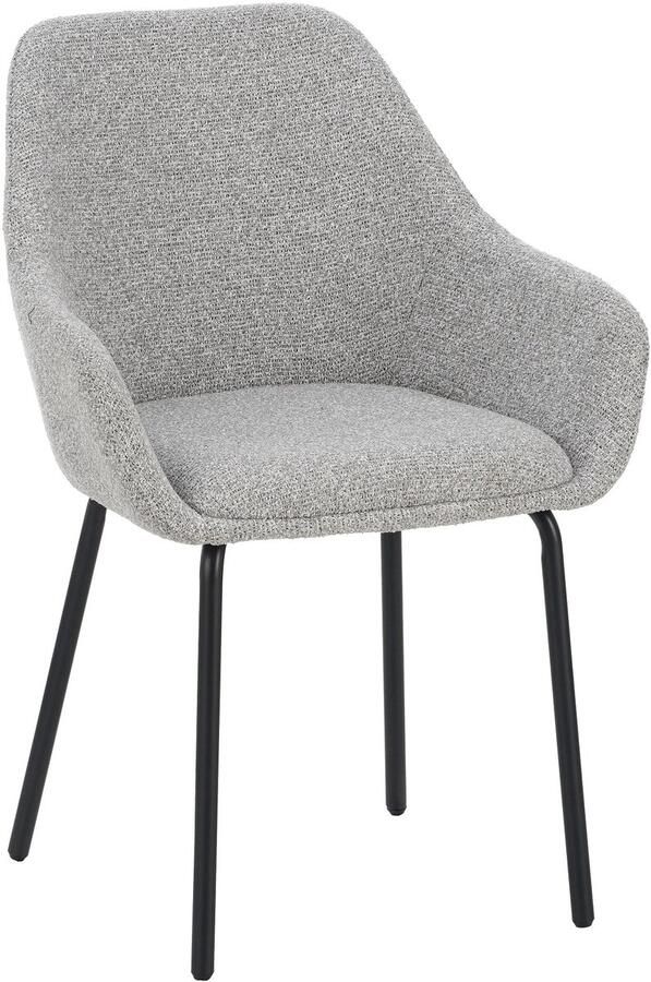 Furnihaus Lucy Eetkamerstoelen set van 6 met armleuning Grijs Stof - Foto 2