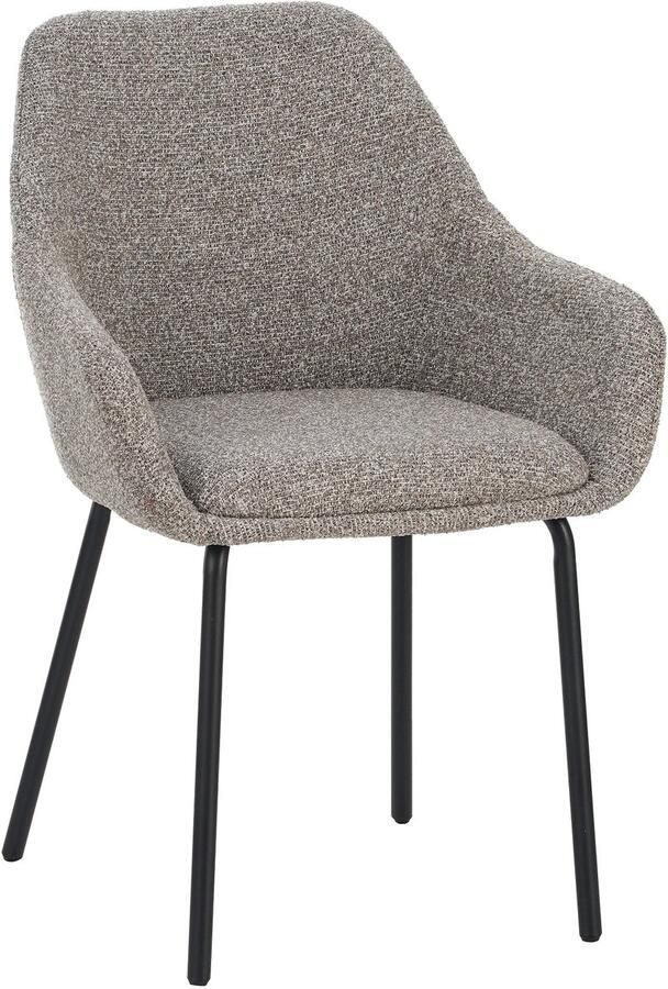 Furnihaus Eetkamerstoel met armleuning Lucy Taupe Stof