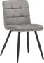 Furnihaus Velvet Eetkamerstoelen Set van 4 Collin Grijs Metaalpoot Fluweel Velvet - Thumbnail 2