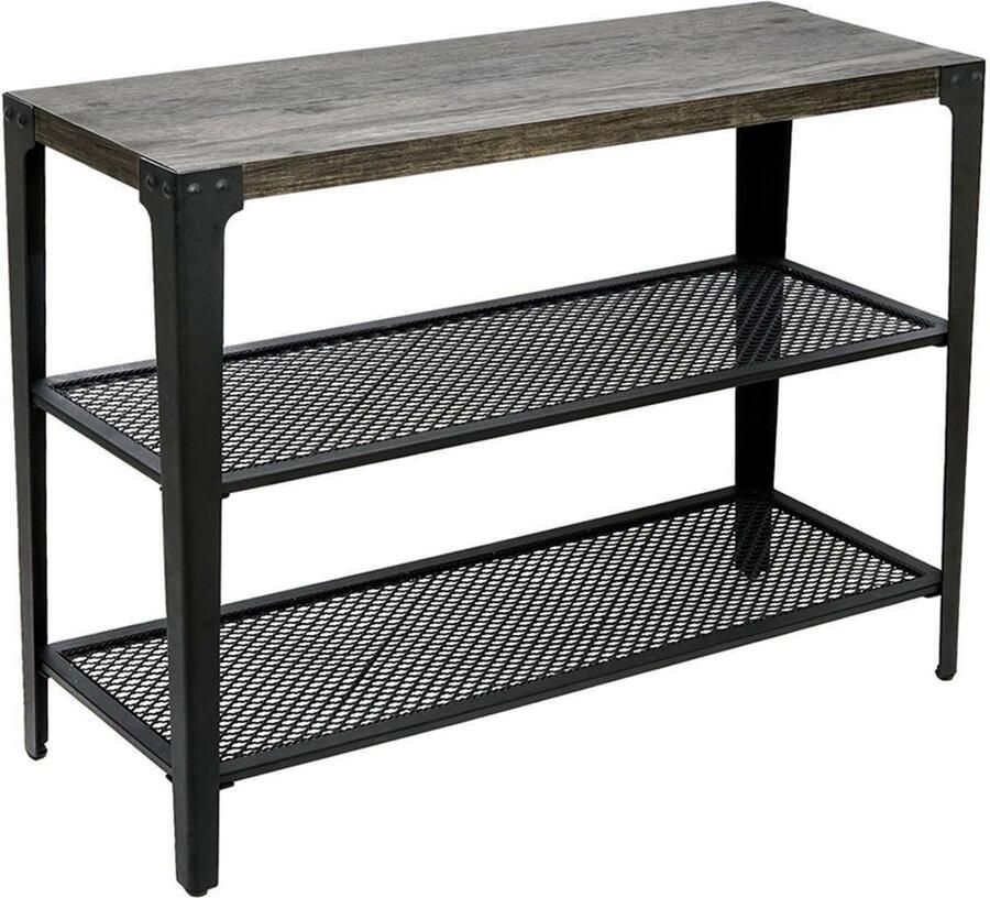 Furnilux Bijzettafel Terra Grijs 102x35x75 cm