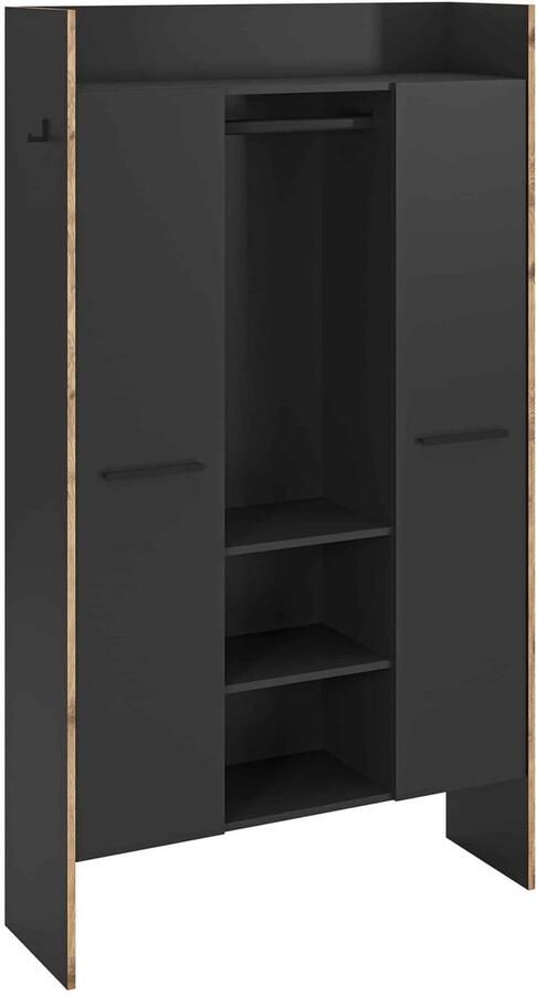 Furnilux Bueno Garderobekast Basalt Melamine Trim NoxOak NB 37x105x189cm