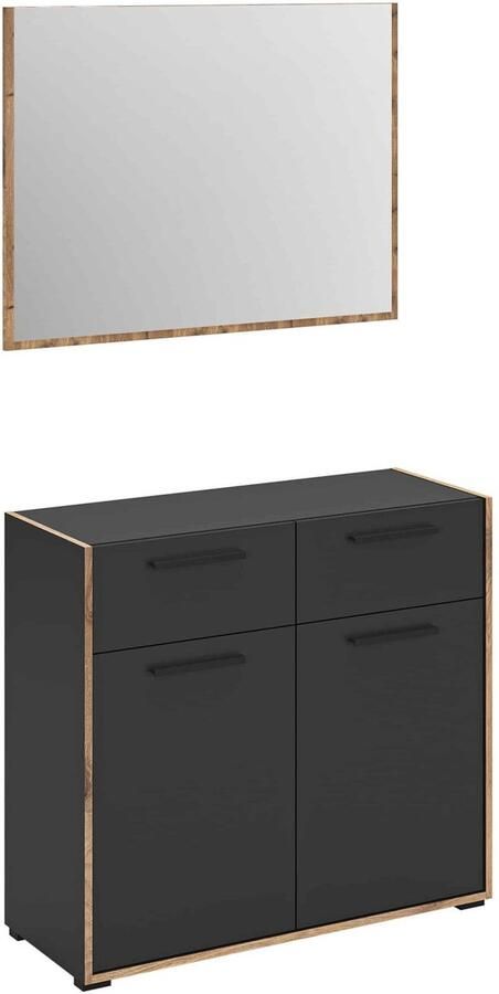 Furnilux Bueno Garderobekast Basalt Melamine Trim NoxOak NB 37x95x189cm