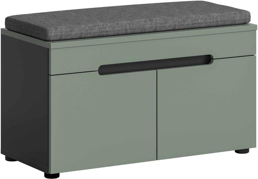 Furnilux Canu bank incl. zitkussen Smoke Green NB Basalt grey NB 37x80x45cm