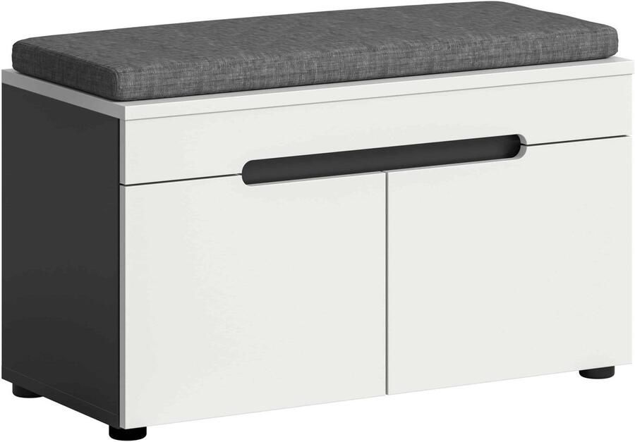 Furnilux Canu bank incl. zitkussen wit NB Basaltgrijs NB 37x80x45cm