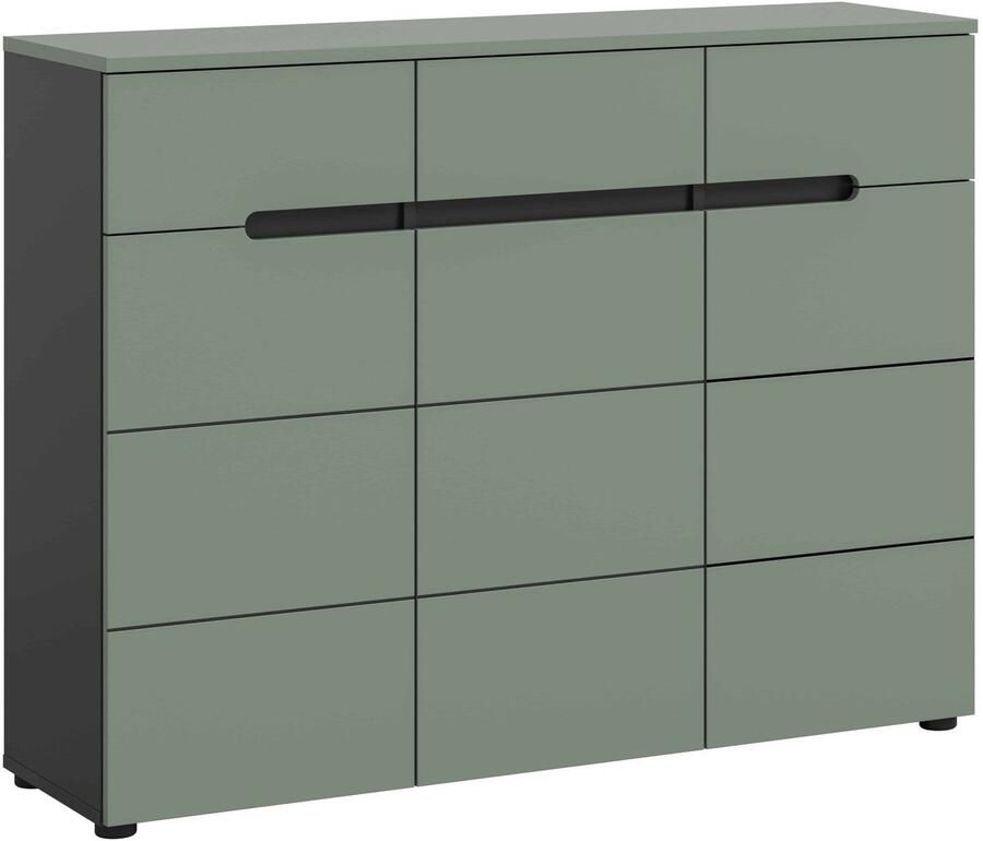 Furnilux Canu schoenenkast Smoke Green NB Basaltgrijs NB 37x120x94cm