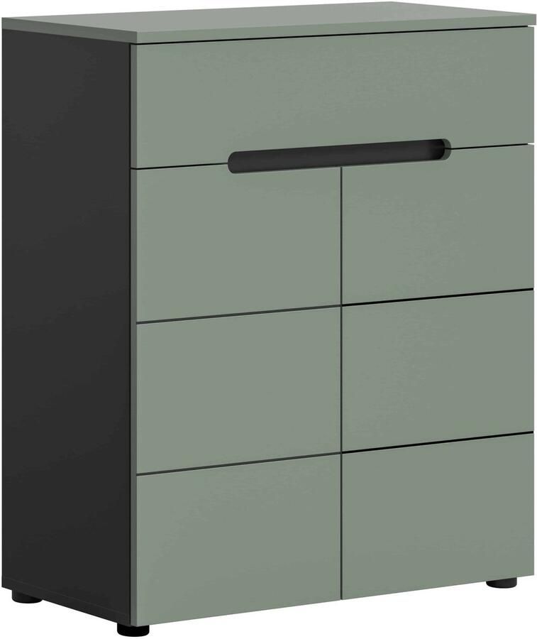 Furnilux Canu schoenenkast Smoke Green NB Basaltgrijs NB 37x80x94cm