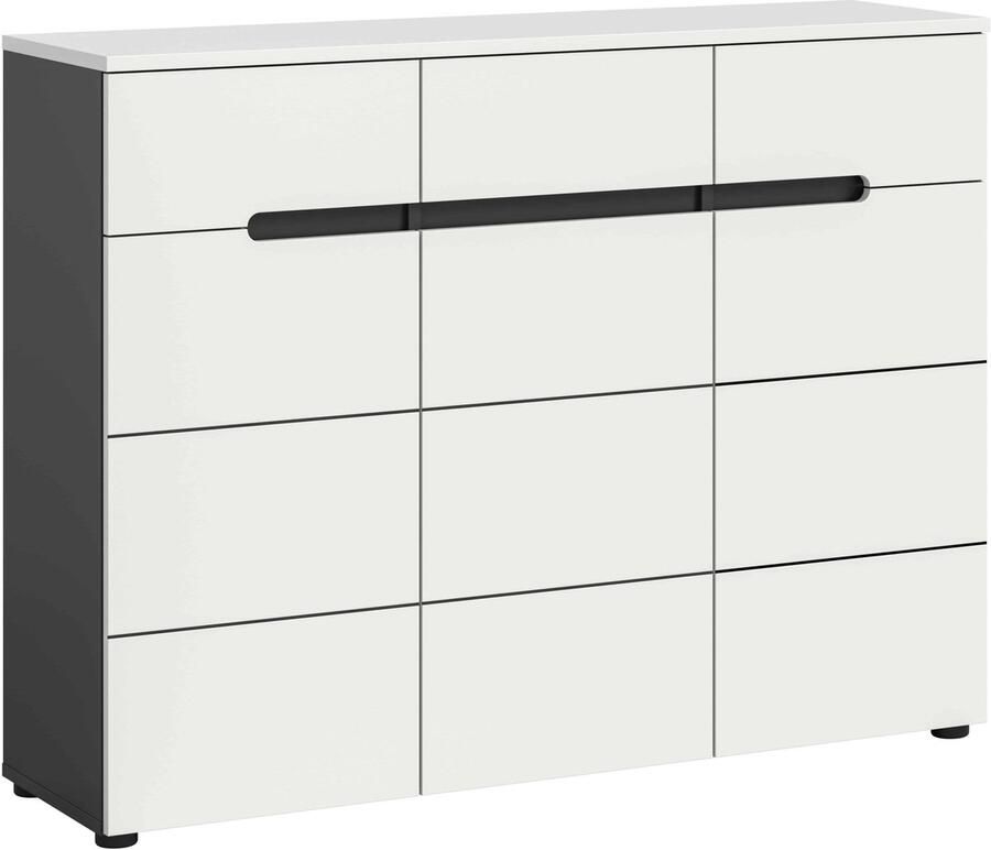 Furnilux Canu schoenenkast wit NB basaltgrijs NB 37x120x94cm