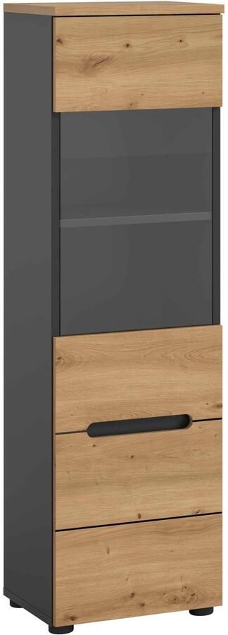 Furnilux Canu vitrinekast staand-hangend Artisan NB Basaltgrijs NB Abs. Artisan NB 33x36x125cm