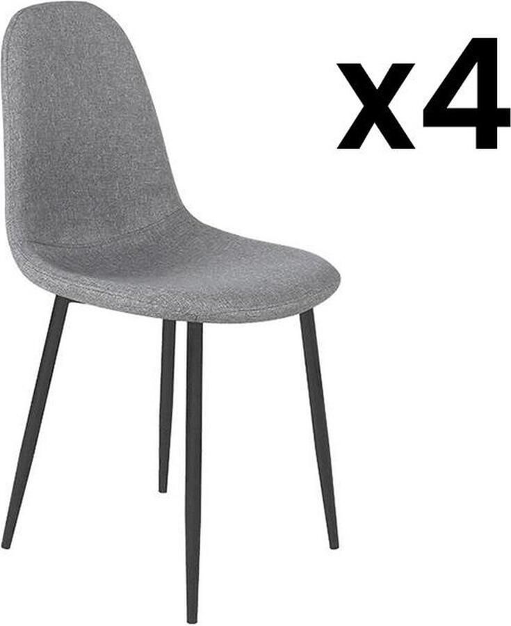 Furnilux Eetkamerstoelen Set van 4 set Scandinavische stijl Modern Design Grey Stof