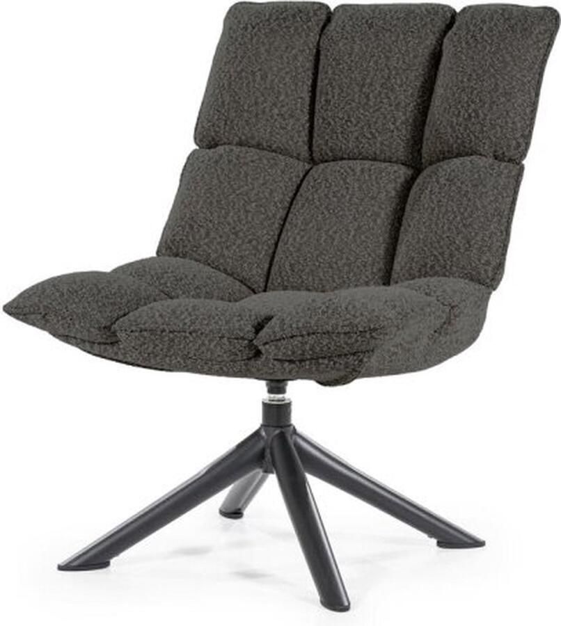 Furnilux Fauteuil Dani draaibaar Bouclé Antraciet Eleonora